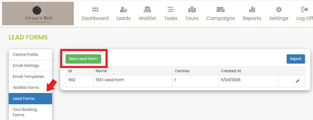 Settings: Custom Lead Form – Help Centre